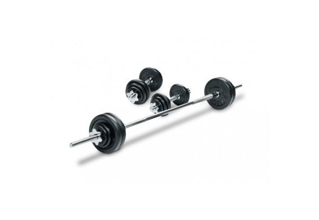 BODYWORX & Barbell & Dumbbell Set In Plastic Case