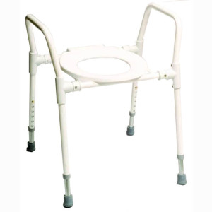 Adjustable Over Toilet Frame - White Seat