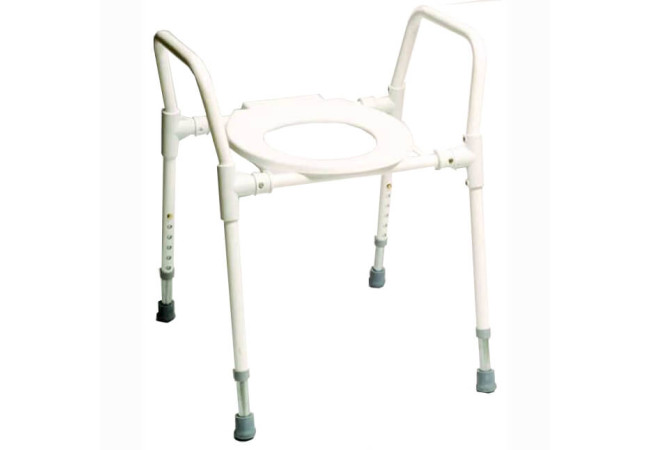 Adjustable Over Toilet Frame - White Seat